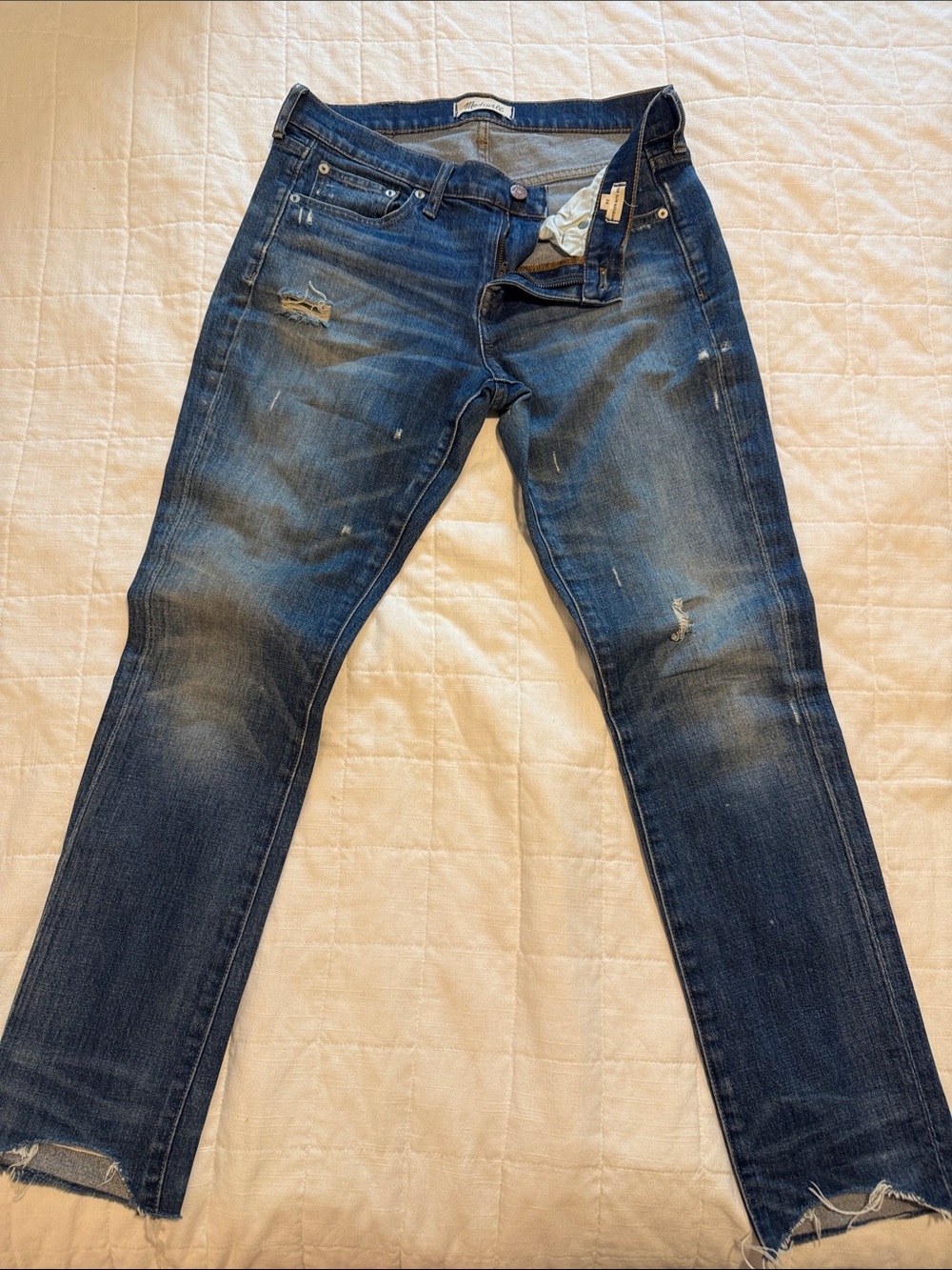 Men's Distressed Blue Jeans